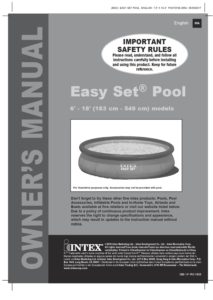 intex easy set pool troubleshooting