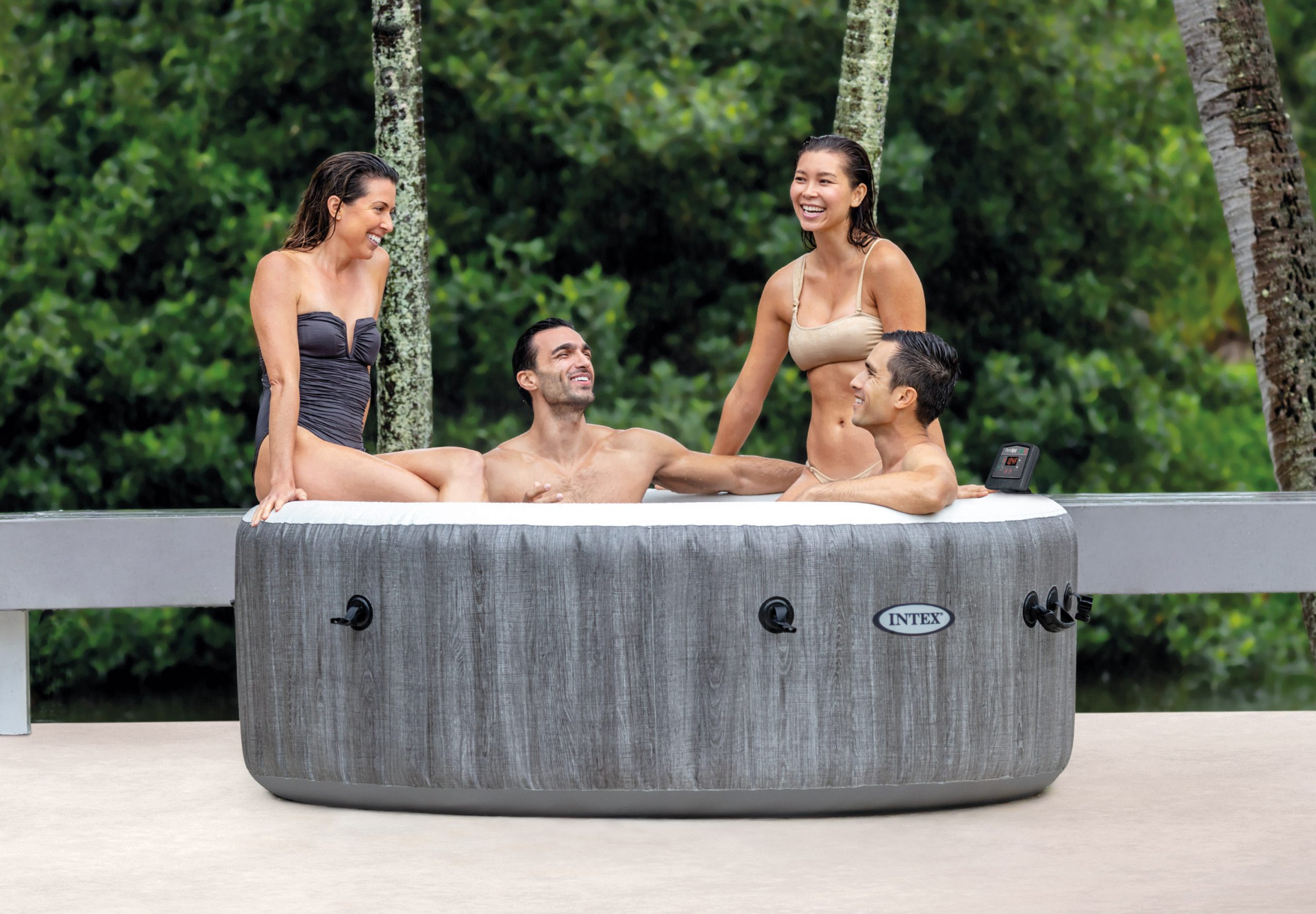4 Person Round Greywood Bubble Spa - Wireless with WIFI Function | Intex  Wetset Pools & Accessories